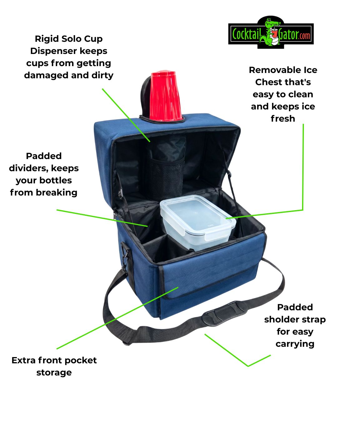 Portable Cocktail Bar - Walk About Gator - Patriot Blue
