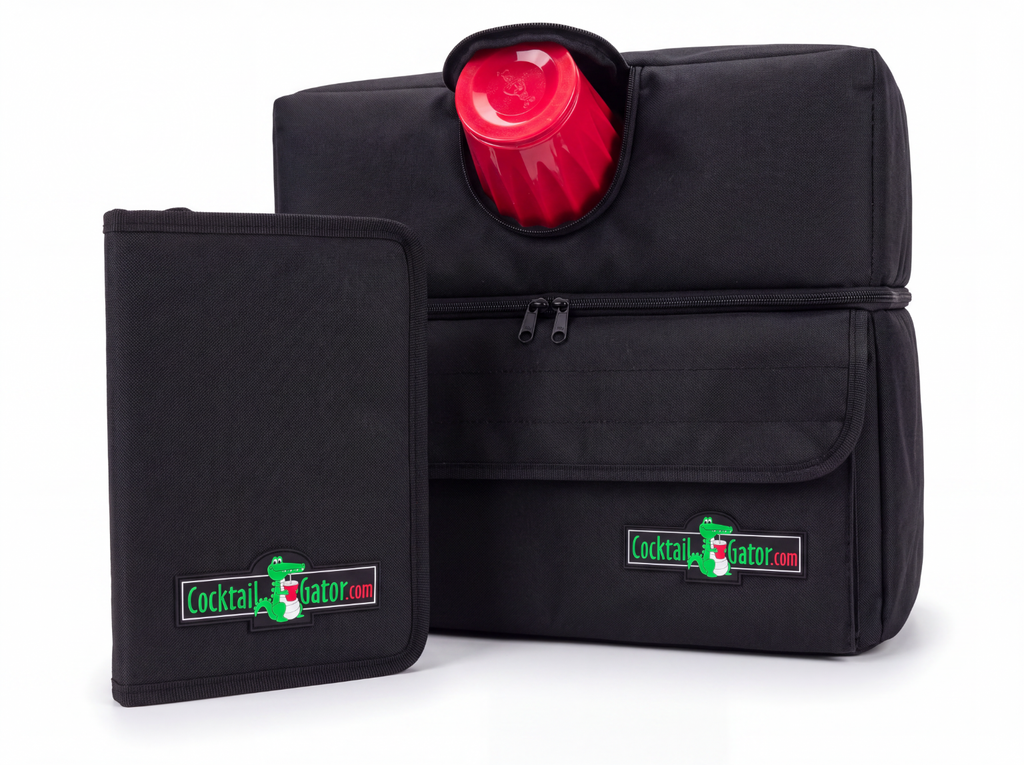 Portable Cocktail Bar Combo - Walk About Gator & Mini Bar - Black