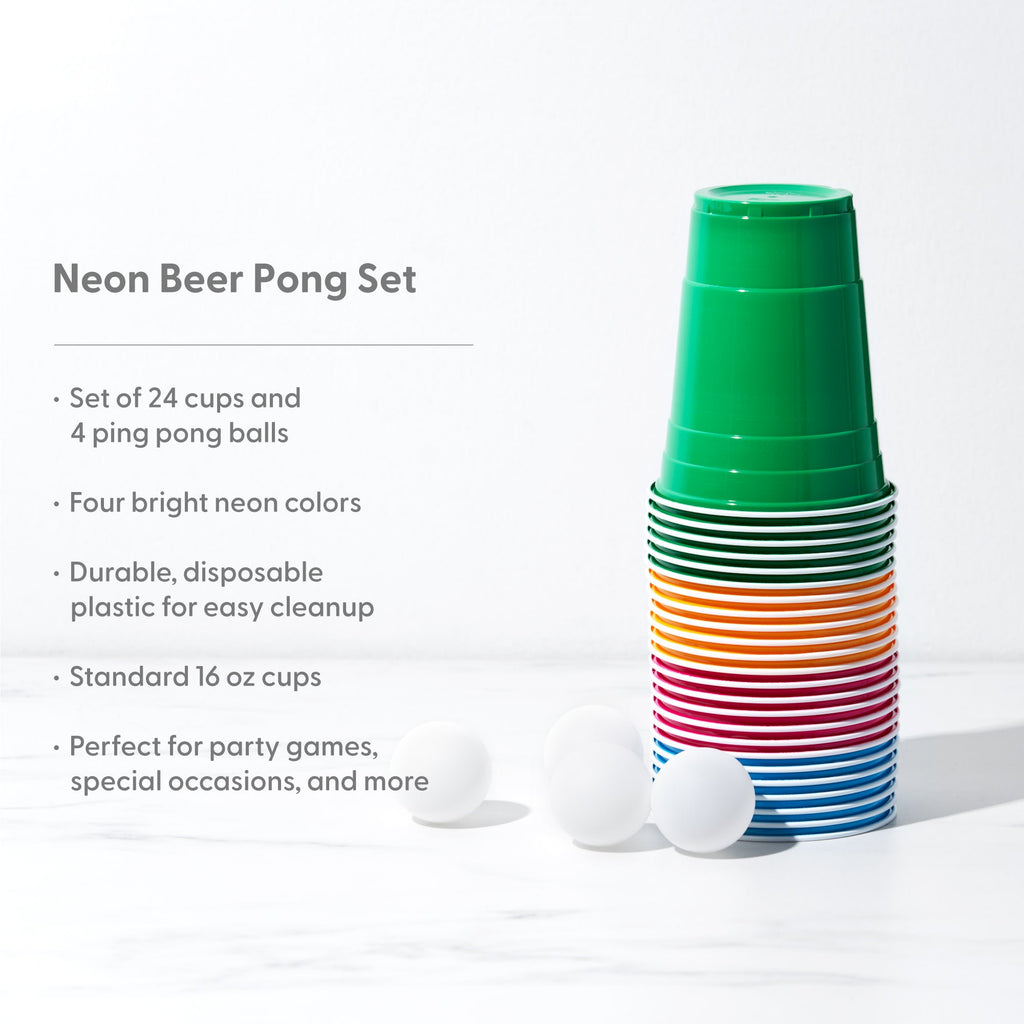 Neon Beer Pong Set