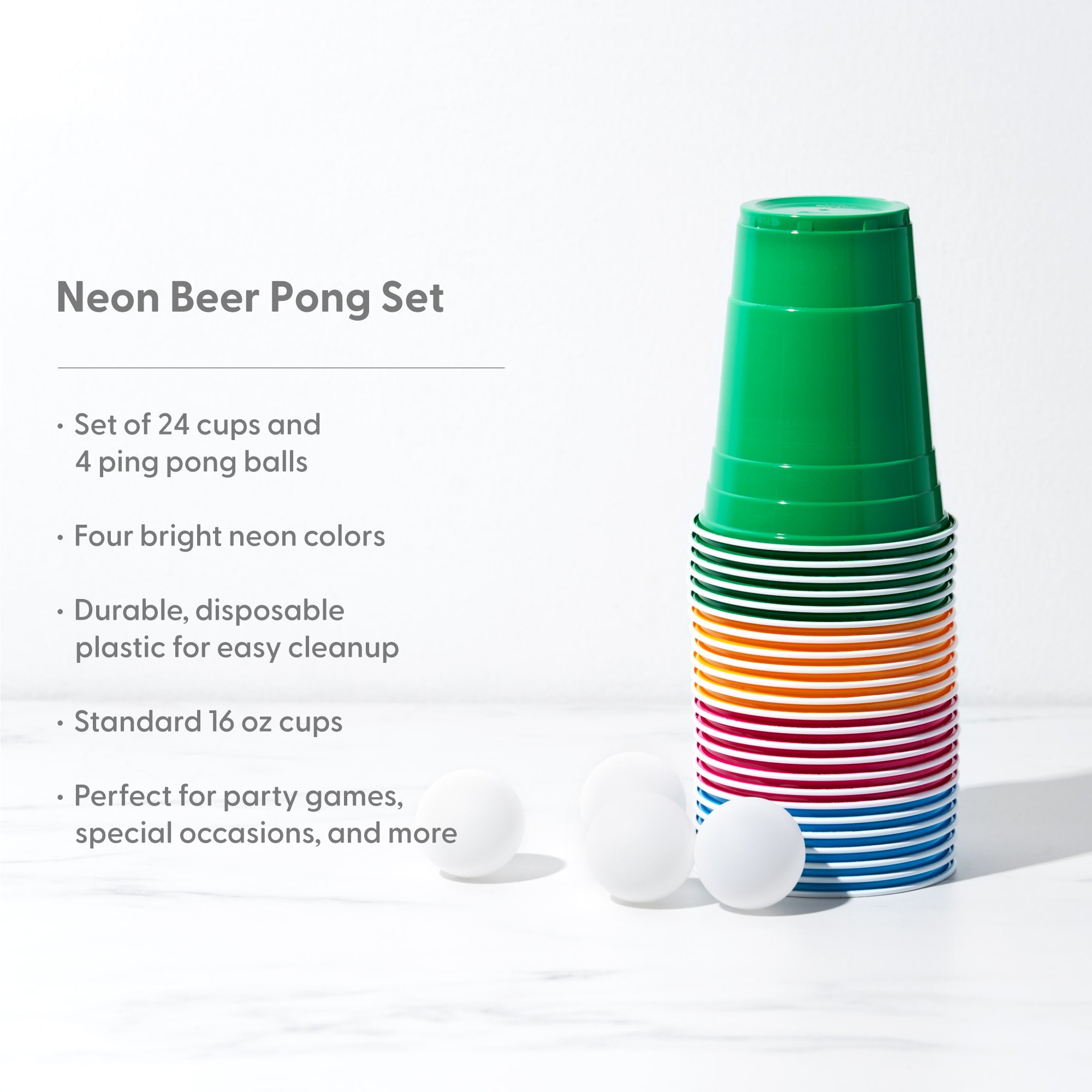 Neon Beer Pong Set