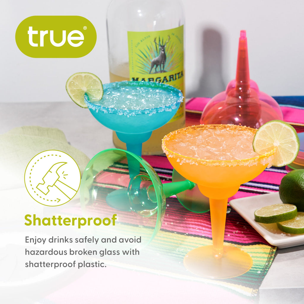 Multicolor Disposable Margarita Glasses, Set of 12