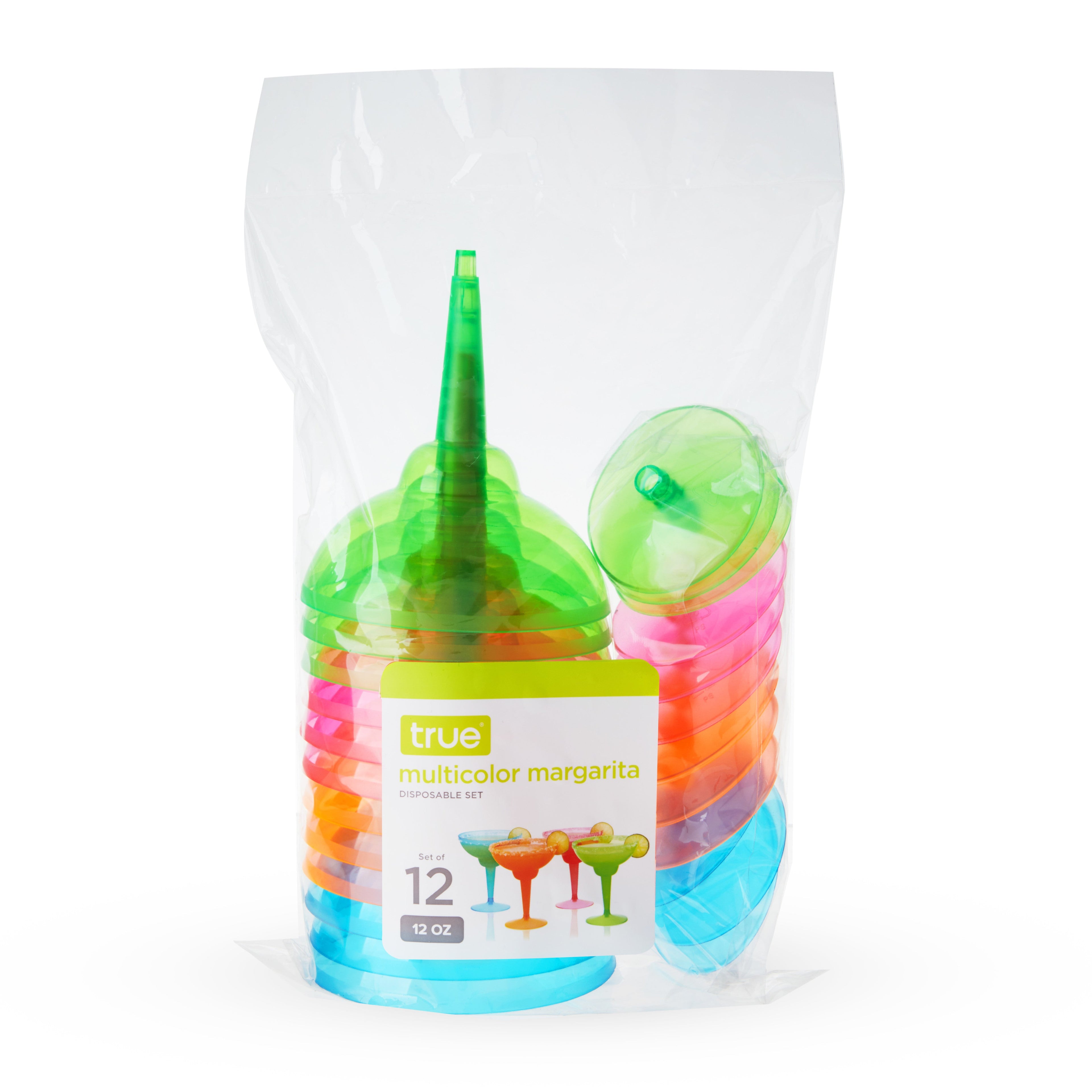 Multicolor Disposable Margarita Glasses, Set of 12