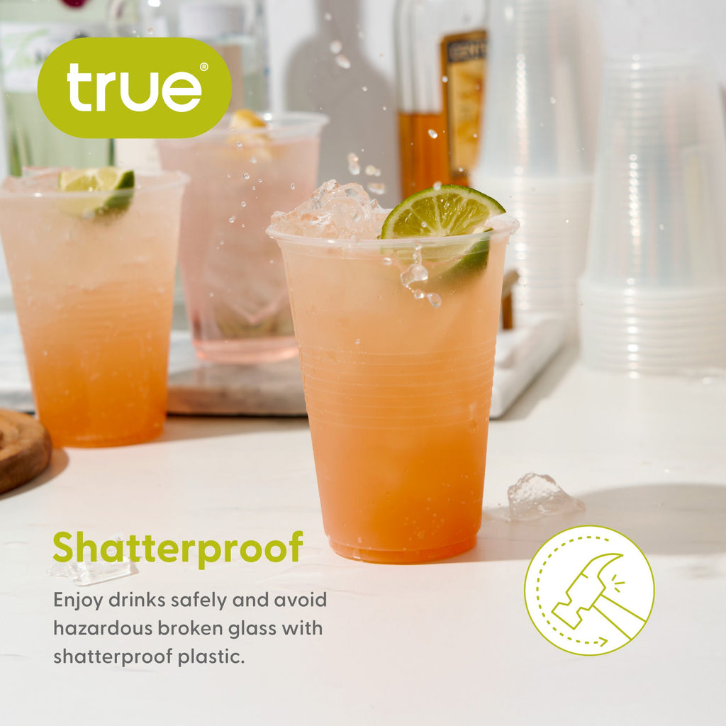 Party 16 oz Plastic Cups in Clear, Set of 50
