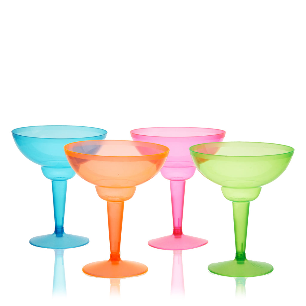 Multicolor Disposable Margarita Glasses, Set of 12
