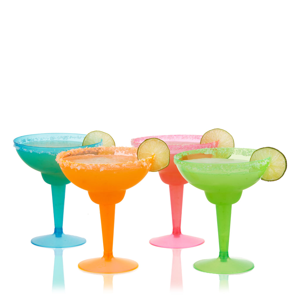 Multicolor Disposable Margarita Glasses, Set of 12