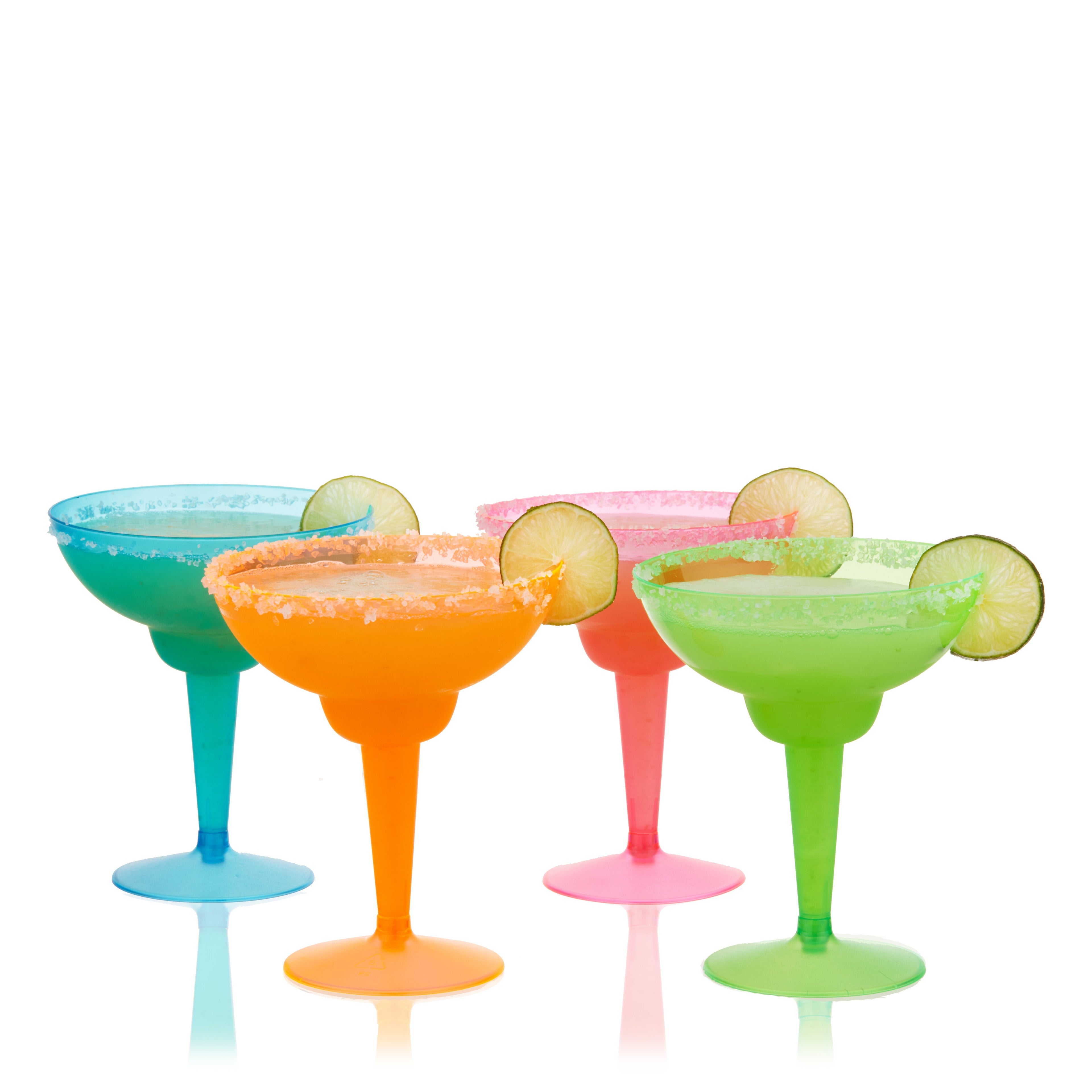 Multicolor Disposable Margarita Glasses, Set of 12